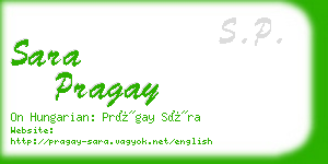 sara pragay business card